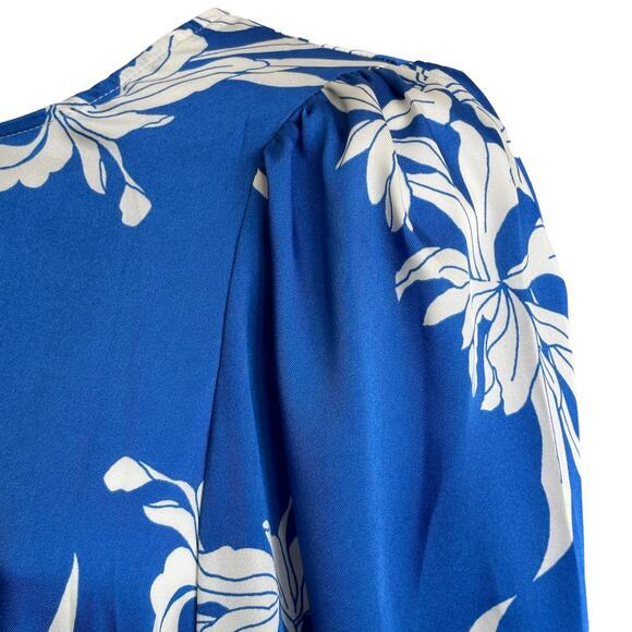 Alexis for Target Blue Floral Print Swing satin Mini dress size S - Picture 10 of 10